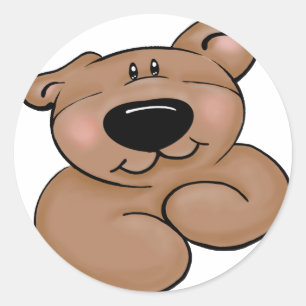 Sticker Rond Ours en peluche mignon