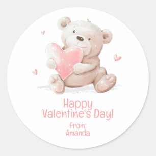 Sticker Rond Ours en peluche mignon Ours en peluche personnalis