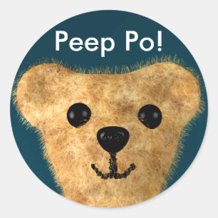 Sticker Rond Ours en peluche (Peep po !)