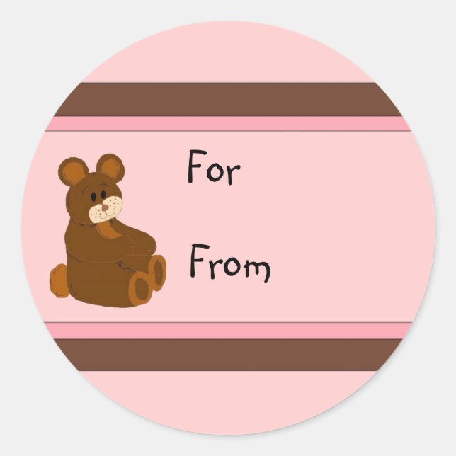Sticker Rond Ours et rayures (Devant)