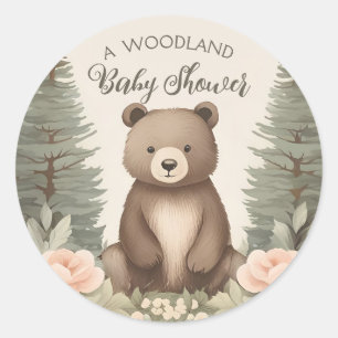Sticker Rond Ours forestier