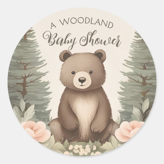 Sticker Rond Ours forestier (Devant)