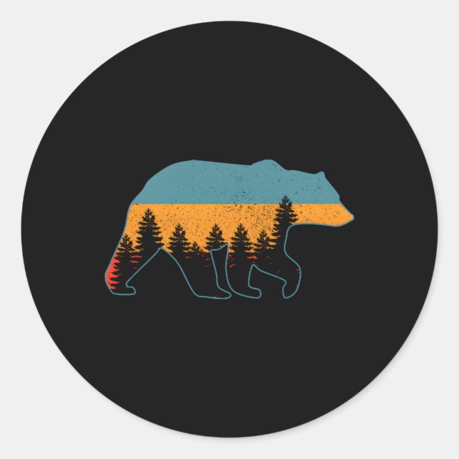 Sticker Rond Ours Grizzly Randonnée Camg Chasse Nature (Devant)
