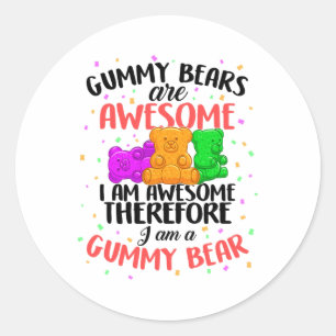 Sticker Rond Ours Gummy Danser Animal Bonbons Pour Jeune Adulte