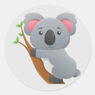 Sticker Rond Ours Koala Animé