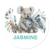 Ours koala mignon, eucalyptus