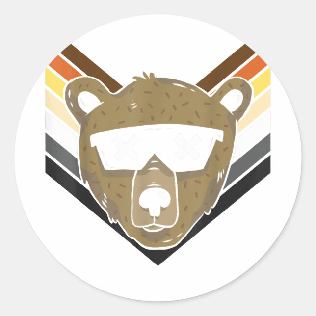 Sticker Rond Ours LGBTQ Pour Mois Gay pride - Lunettes de solei (Devant)