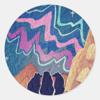 Sticker Rond Ours lumineux nordique