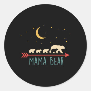 Sticker Rond Ours Mama De 4 Cubes