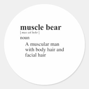 STICKER ROND OURS MUSCLÉ