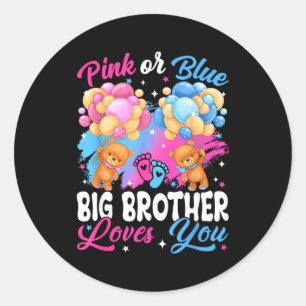 Sticker Rond Ours Nk Ou Bleu Grand Frère T'aime Révélation De S