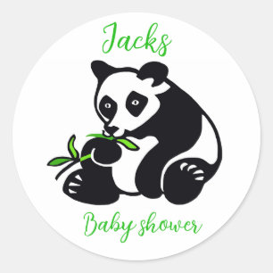 Sticker Rond Ours PANDA - Animal - Baby shower - Personnaliser
