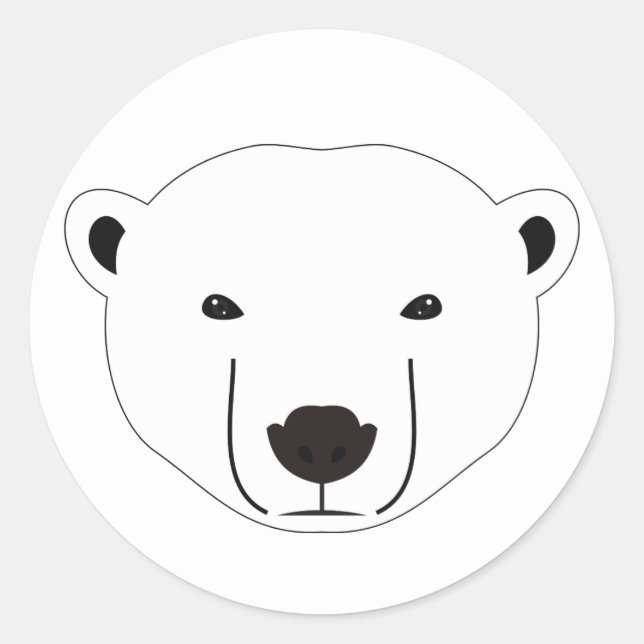 Sticker Rond Ours polaire (Devant)