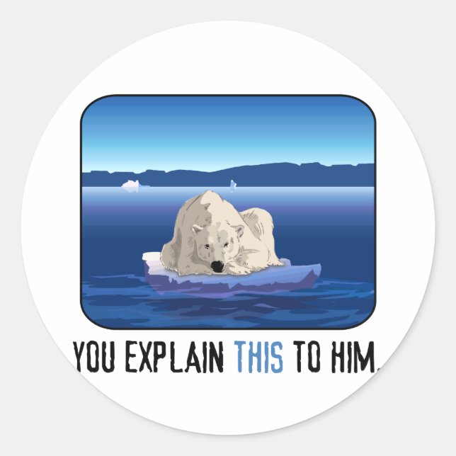 Sticker Rond Ours polaire arctique (Devant)