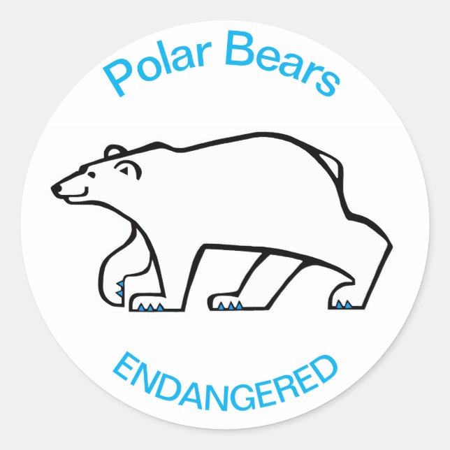 Sticker Rond OURS POLAIRE - Conservation - Faune arctique - (Devant)