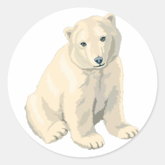 Sticker Rond Ours polaire en voie de disparition