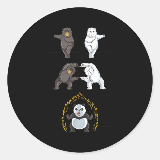 Sticker Rond Ours polaire Panda Panda Fusion Gif (Devant)