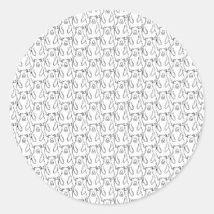 Sticker Rond Ours polaires grizzly de dessin animé drôle