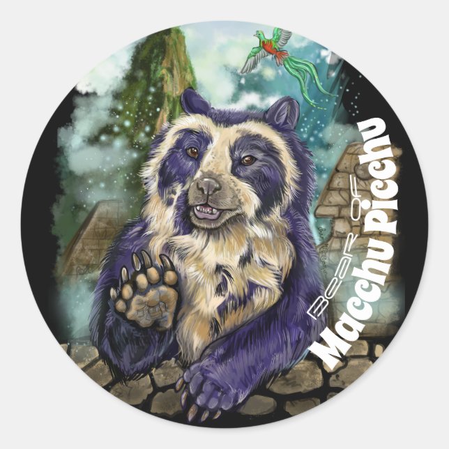 Sticker Rond Ours Spectaculaire (Devant)