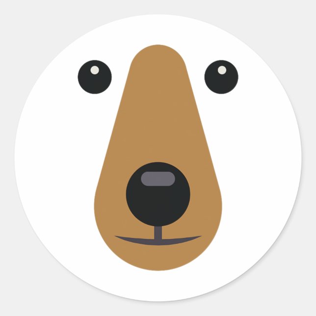 Sticker Rond Ours Visage mignonne Facile Halloween Costume Enfa (Devant)