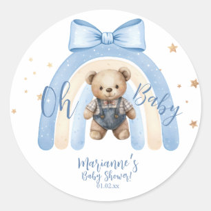 Sticker Rond Ourson Préparé Salopette Garçon Décontracté Baby S