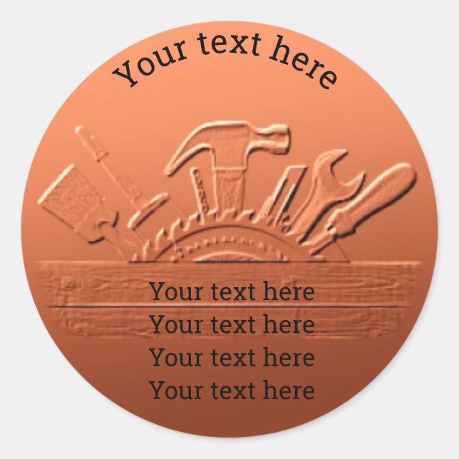 Sticker Rond Outils Art personnalisable (logo) Conception #copp (Devant)