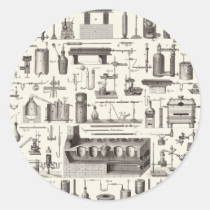 Sticker Rond Outils scientifiques