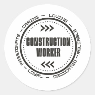 Sticker Rond Ouvrier du bâtiment