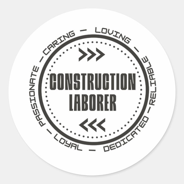 Sticker Rond Ouvrier du bâtiment (Devant)