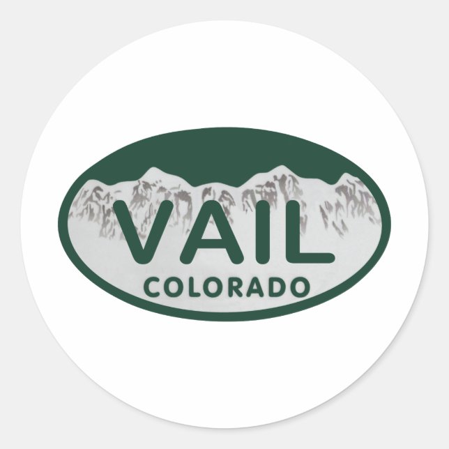 Sticker Rond Ovalle de licence Vail (Devant)