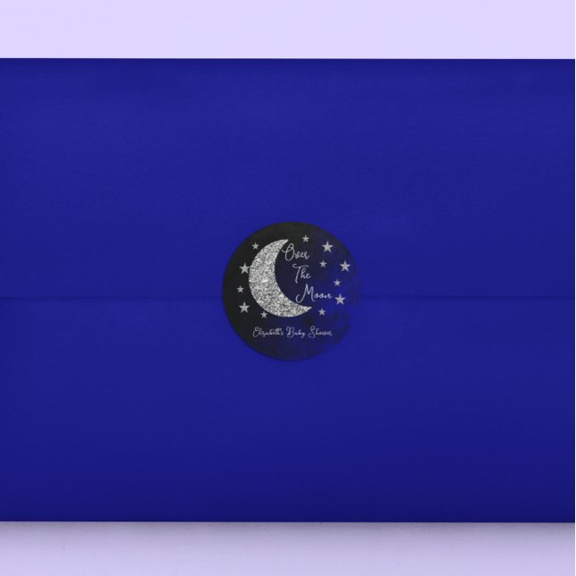 Sticker Rond Over The Moon Baby Shower (Créateur téléchargé)