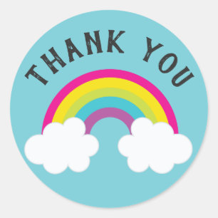 Sticker Rond Over The Rainbow Merci