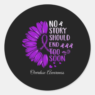 Sticker Rond Overdose Purple Ribbo