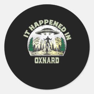 Sticker Rond OVNI Alien À oxnard City