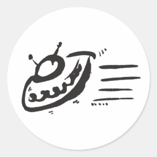 Sticker Rond OVNI - Soucoupe volante - Navire spatial