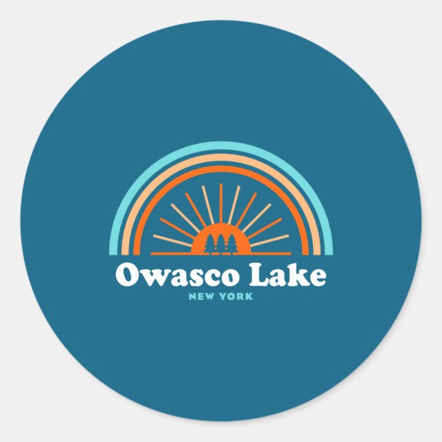 Sticker Rond Owasco Lake New York Rainbow _1  (Devant)