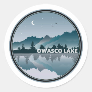 Sticker Rond Owasco Lake New York Réflexion