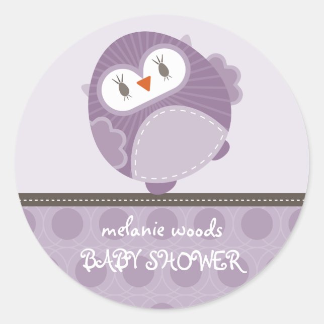 Sticker Rond OWL LOVE :: hibou dansant 1 (Devant)