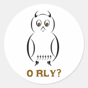 Sticker Rond Owl O'Rly