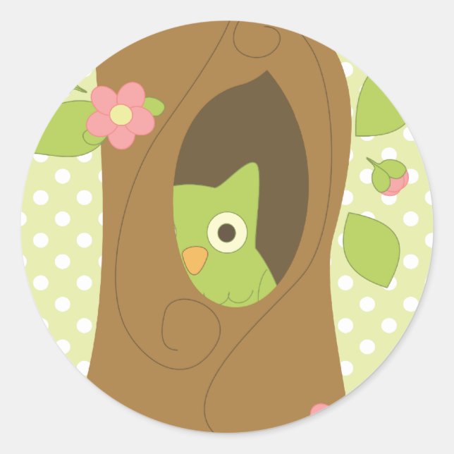 Sticker Rond Owl Peeking (Devant)