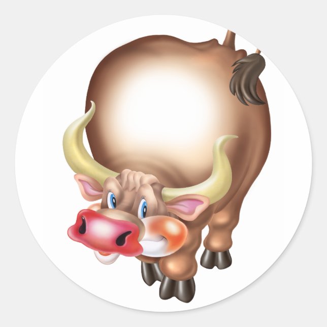 Sticker Rond Ox, bouey, boi, kuh (Devant)