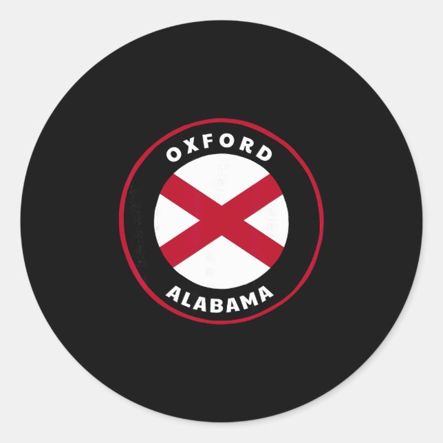 Sticker Rond Oxford Alama Al State Flag Dge Vacation  (Devant)