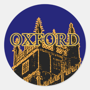 Sticker Rond Oxford Angleterre 1986 Bâtir des spirales or