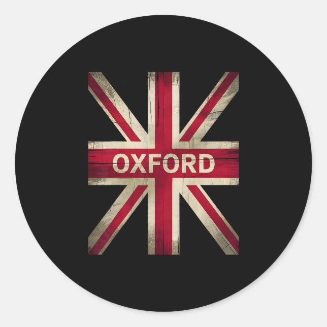 Sticker Rond Oxford England Britain Uk History Vacation Souveni (Devant)