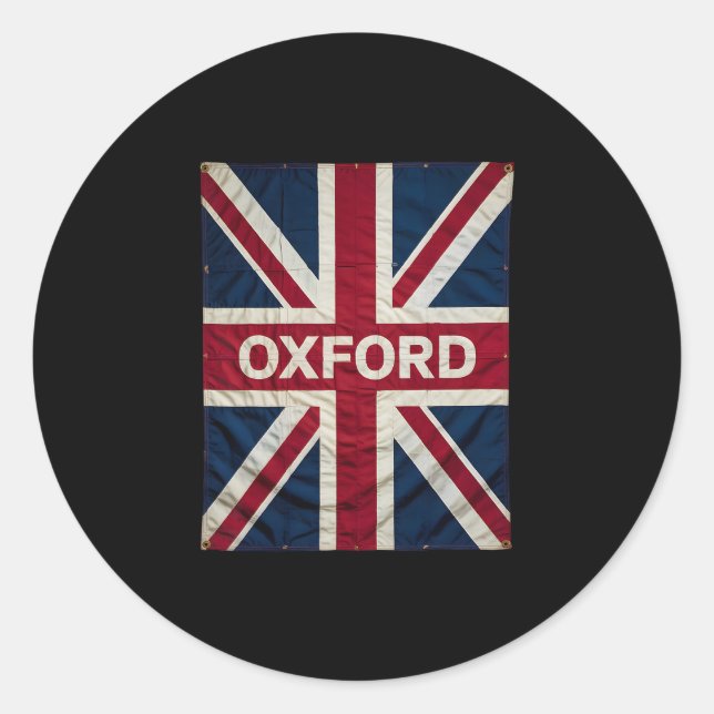 Sticker Rond Oxford England Britain Uk History Vacation Souveni (Devant)