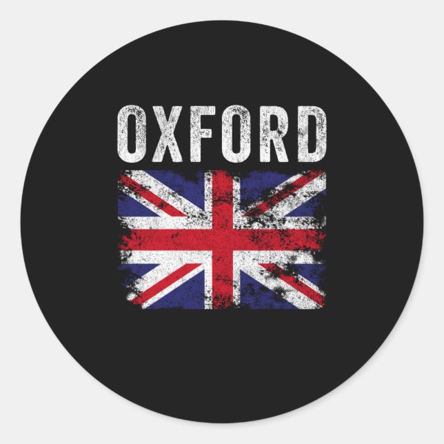 Sticker Rond Oxford UK Drapeau Angleterre Souvenir (Devant)