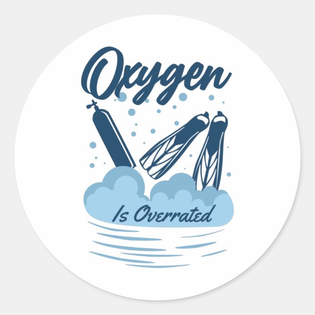 Sticker Rond Oxygen is Overrated - For Swimmers (Devant)
