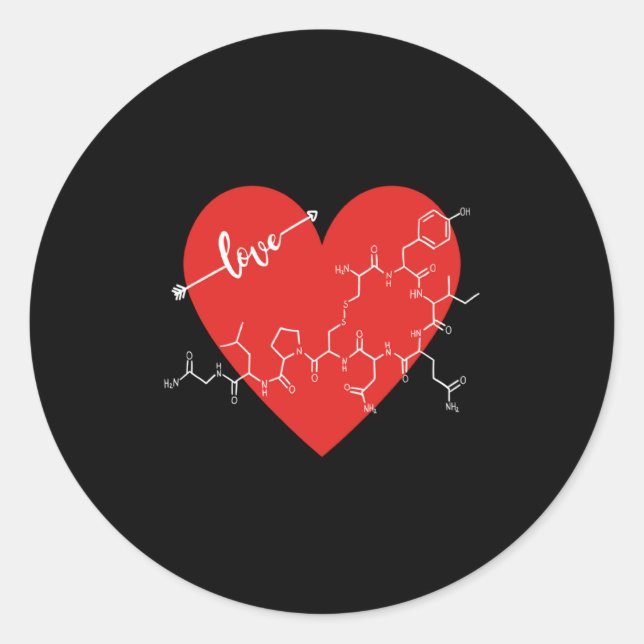 Sticker Rond Oxytocin Love Hormone Valentines Day Love Hormone  (Devant)
