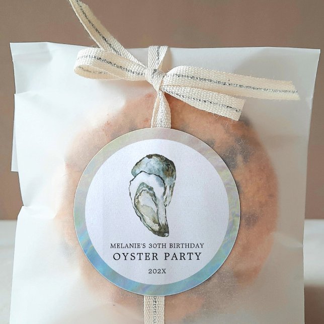Sticker Rond Oyster Pearl Party | Deux huîtres (Créateur téléchargé)