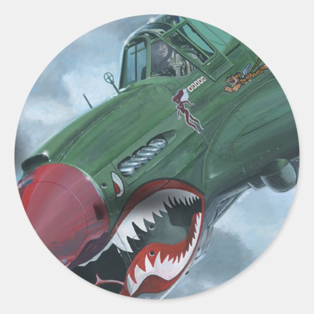 Sticker Rond P-40 Kittyhawk (Devant)